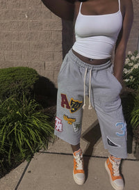 3/4 Patchwork Shorts